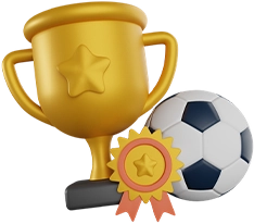 icon trophic gold with soccer